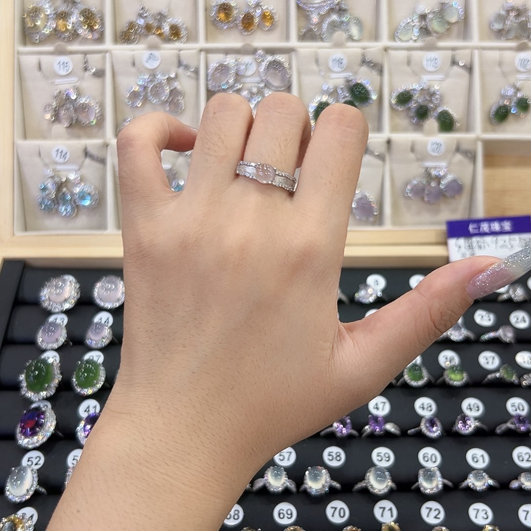 戒指水晶银S925镶嵌