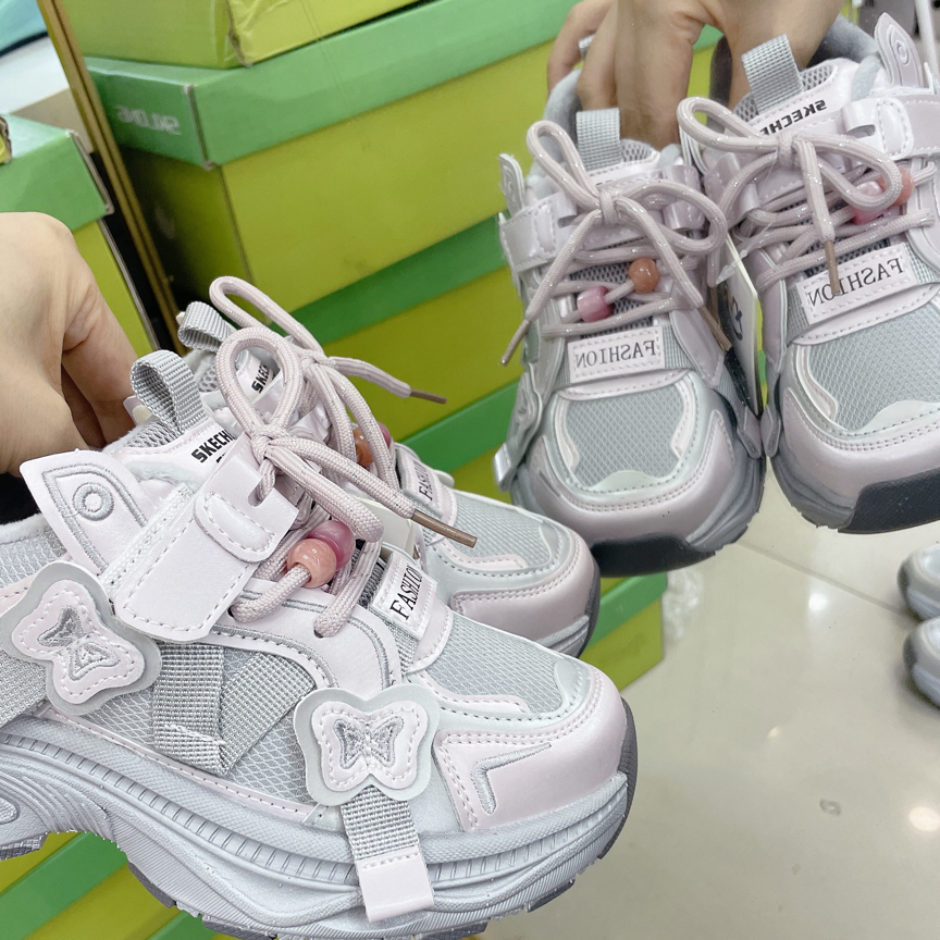 2025冬季新款加绒棉鞋儿童时尚潮童老爹鞋女童轻便保暖二棉运动鞋