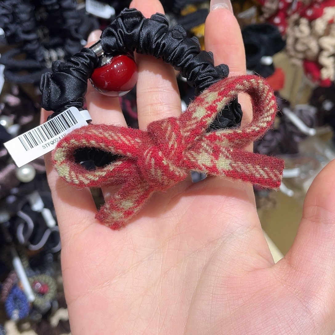 布艺非金属红格蝴蝶结面膜