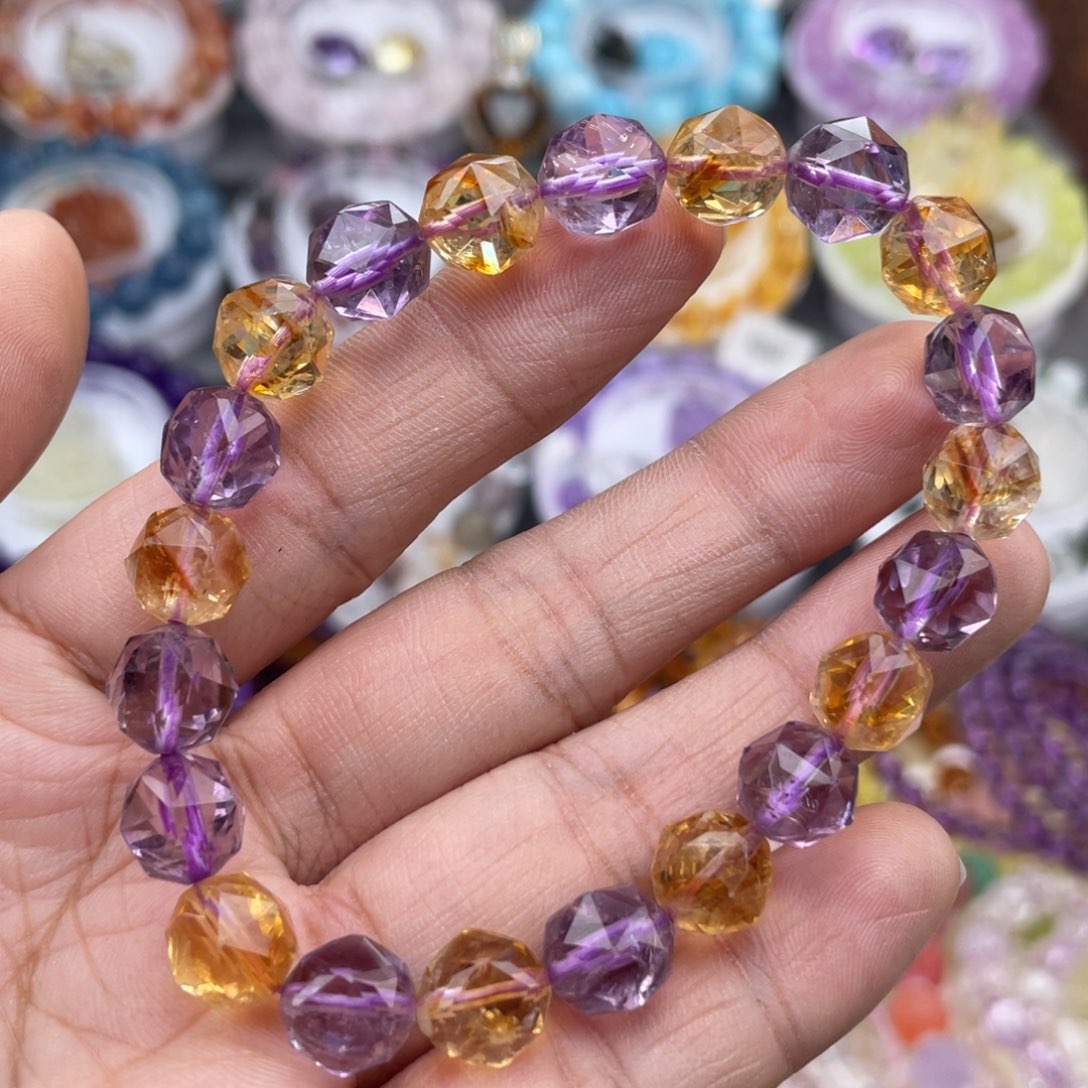 水晶手链未镶嵌紫黄水晶