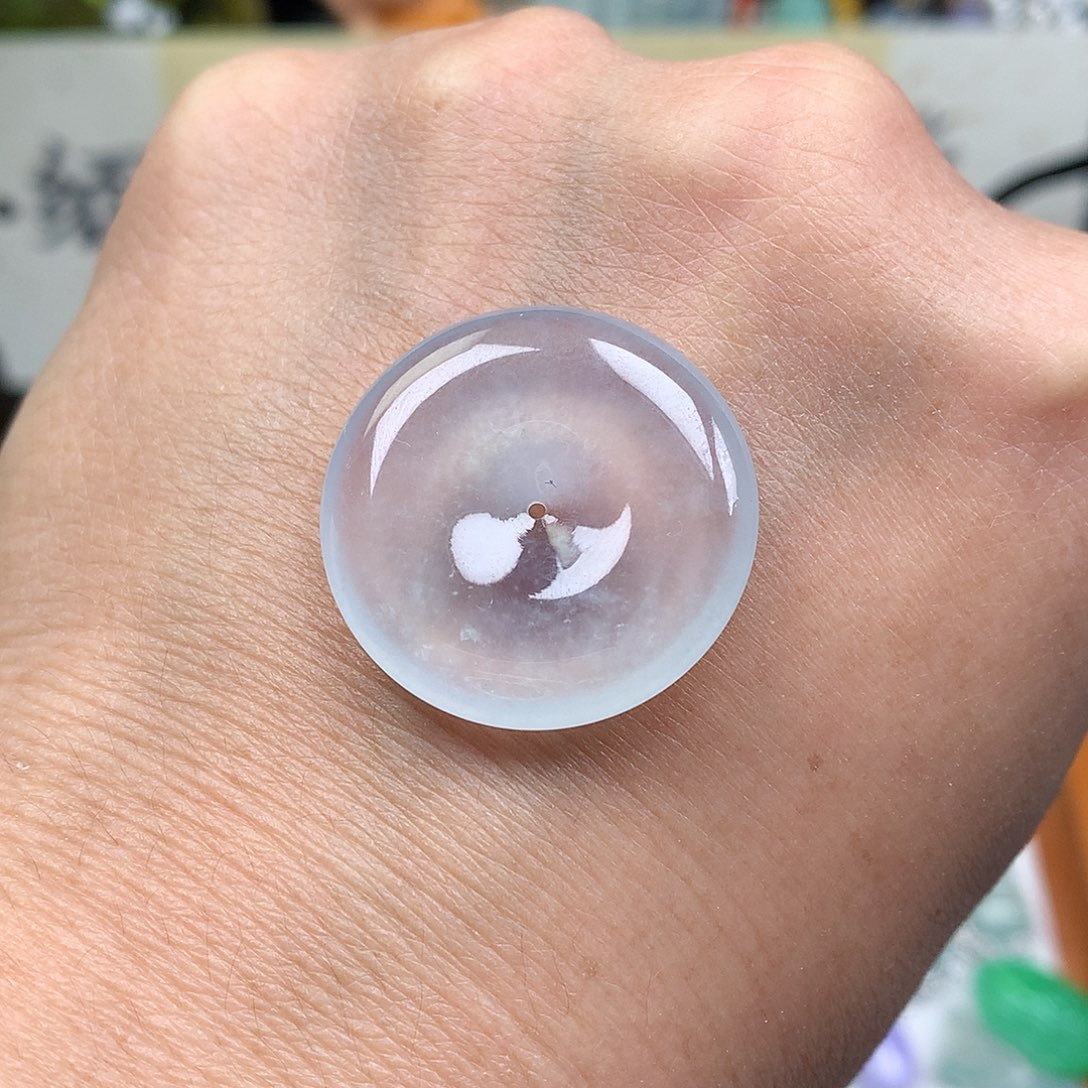 翡翠裸石缅甸天然A货翡翠冰种平安扣