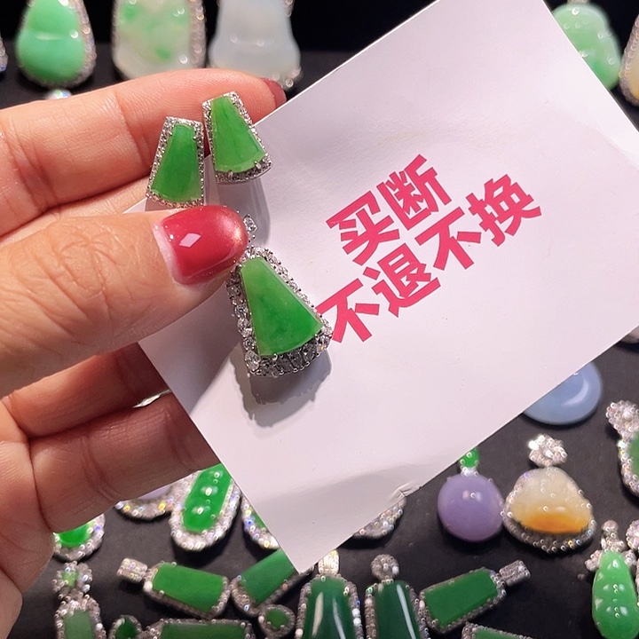 *****翡翠银S925镶嵌颈饰