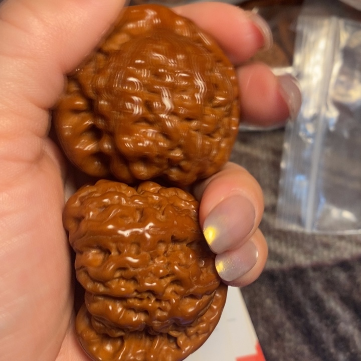 钢***人文玩核桃把件            