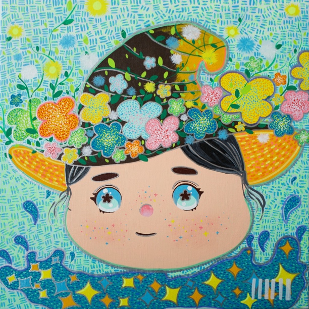 王甜心工作室作品《春仙子》 限量1件100%手绘画布艺术原作 