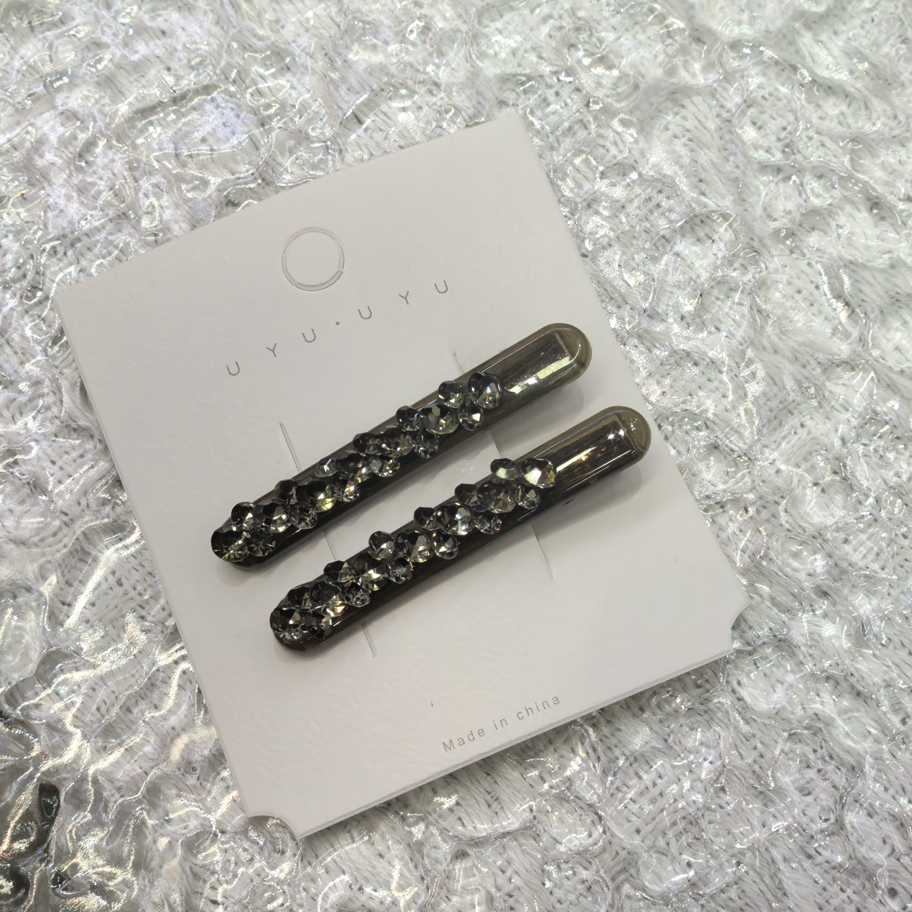 C556灰色闪闪边夹一对