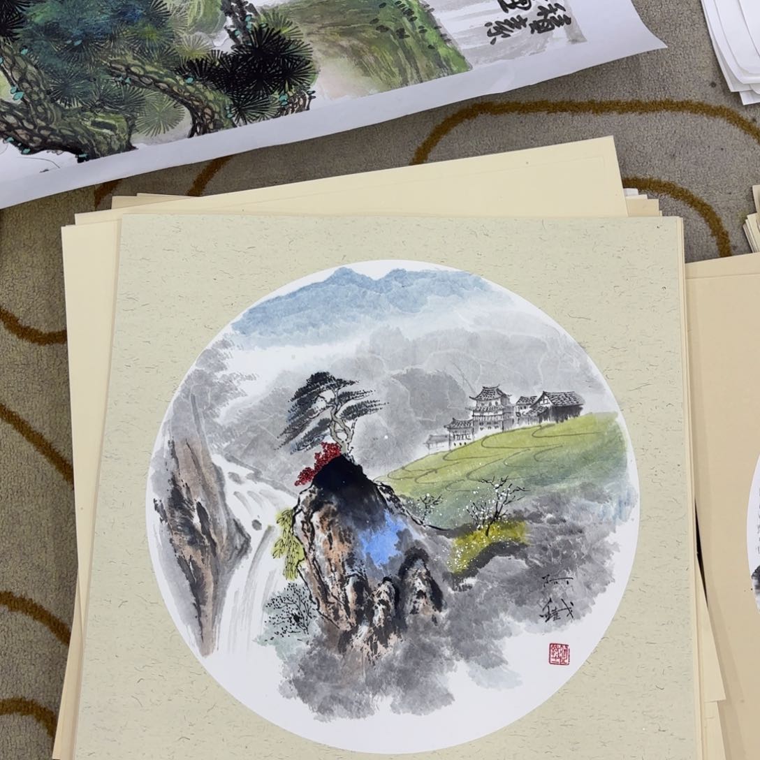 国画啊铁斗方李欣主播