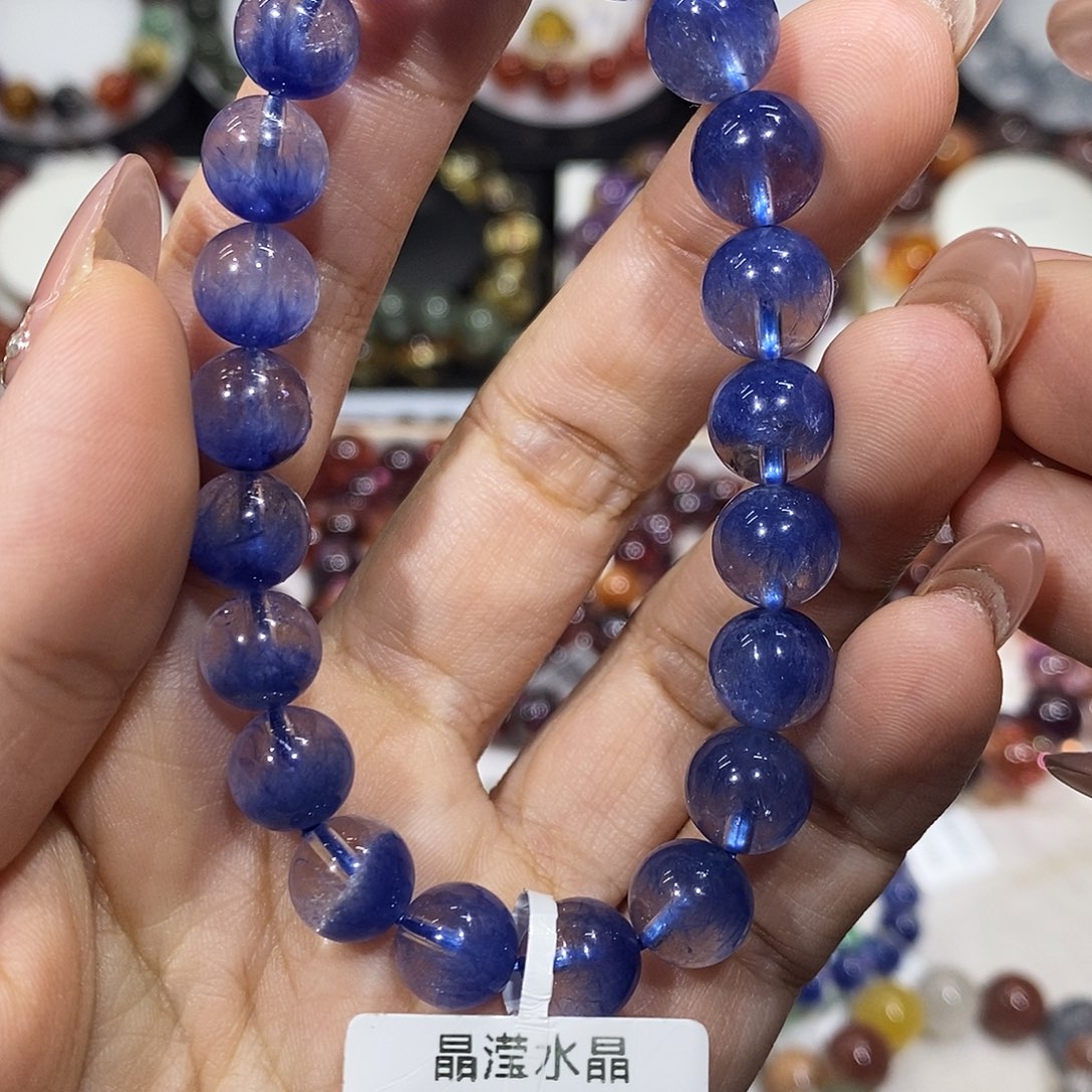 未镶嵌水晶手串蓝线石9