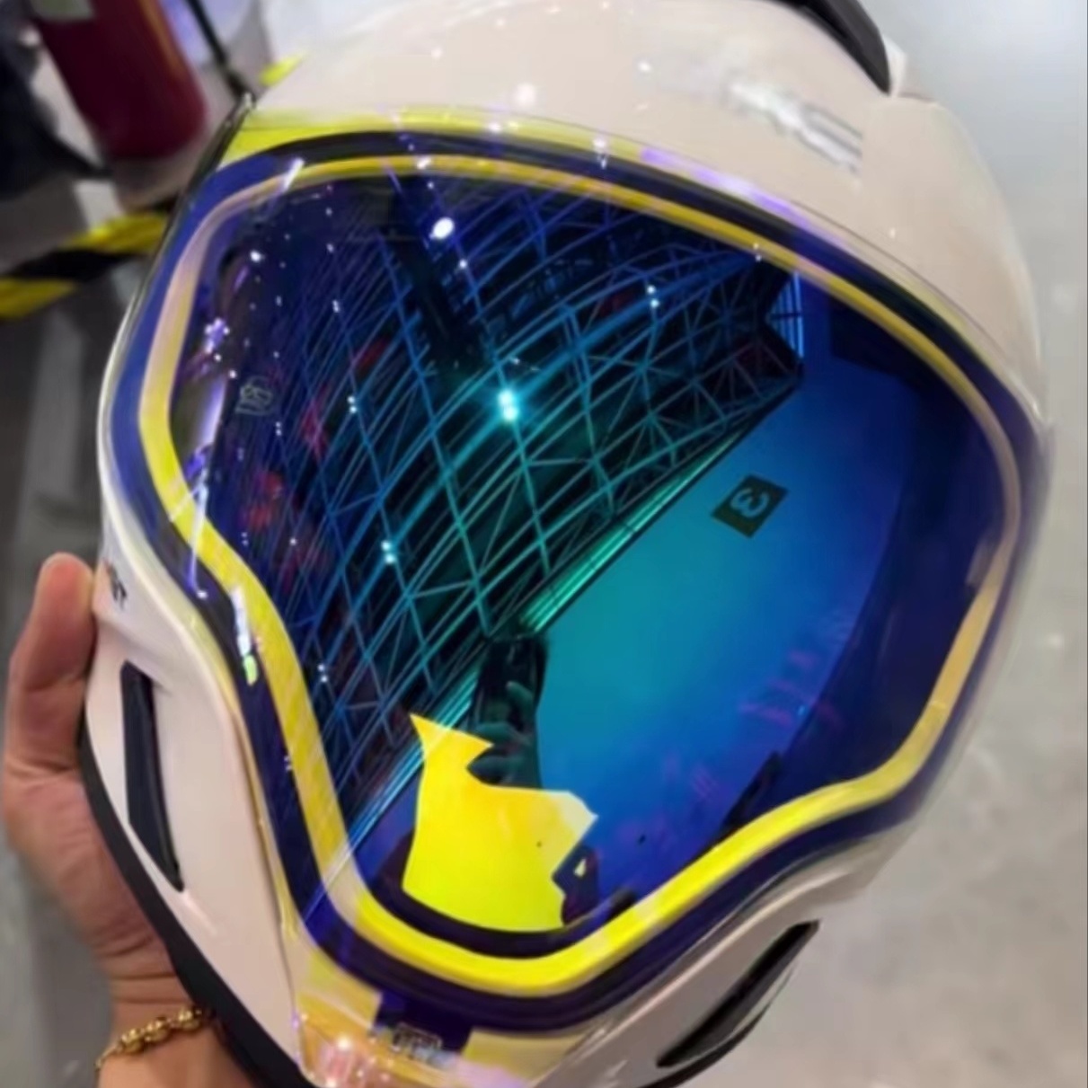 骑克鬼面盔摩托车男女大视野头盔蓝牙机甲3C认证机车大书揭面盔