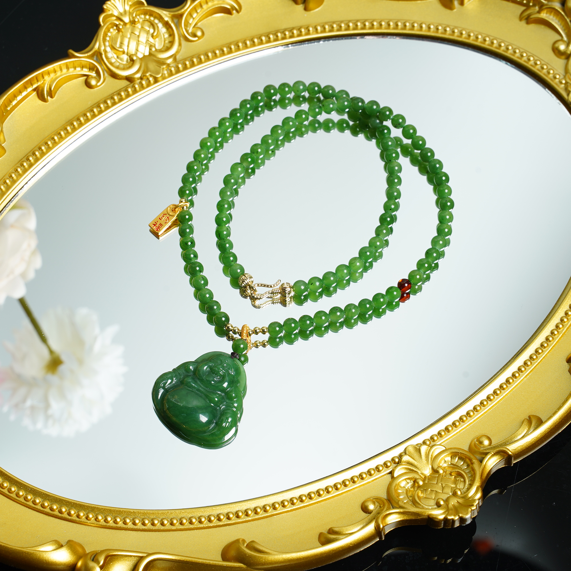 【矿姐珠宝】B0218和田玉碧玉佛公项链吊坠多样性发一件34-35mm左右