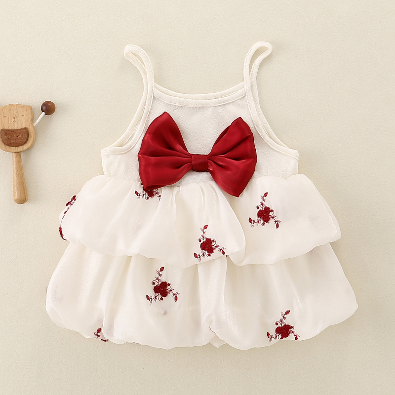 夏季女宝宝可爱连衣裙女小童婴幼儿夏装无袖裙子甜美吊带蛋糕裙