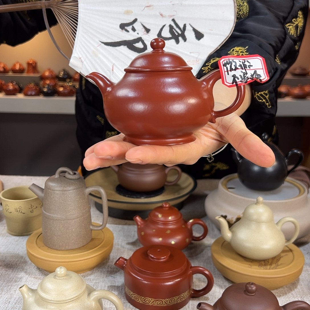 紫砂茶壶霞**露朱泥 潘壶 190cc微瑕不退换