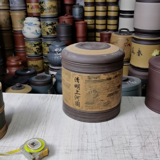 茶叶罐紫砂清明上河图七饼罐5