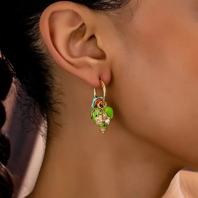 合金珐琅耳饰 一款多带！彩绘百搭耳环小众耳扣可调节可拆卸