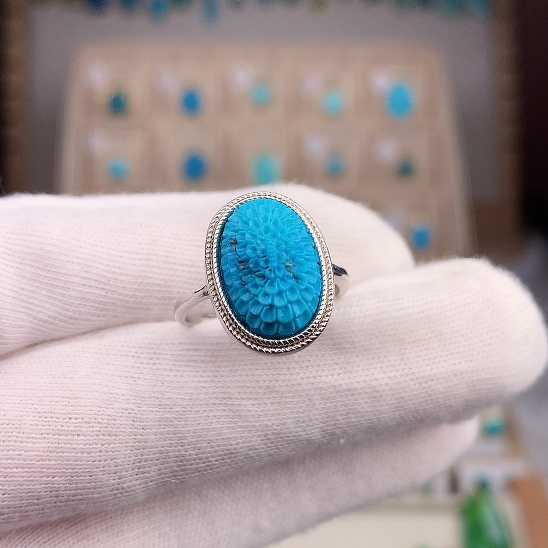 绿松石珠宝奇石银S925镶嵌