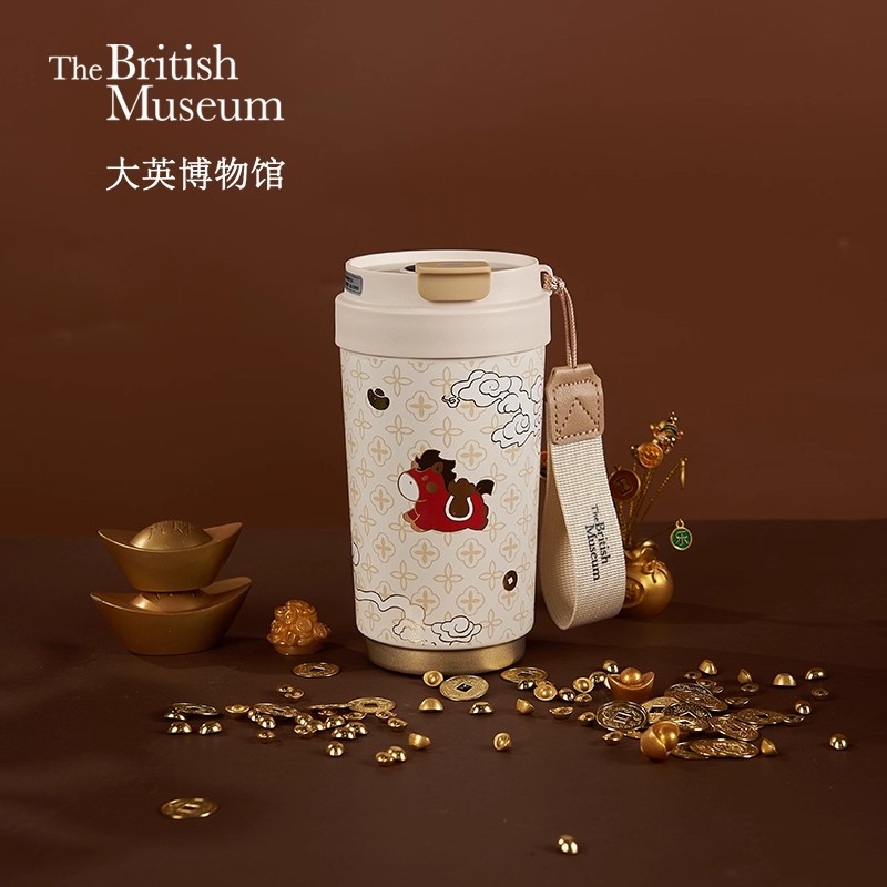 大英博物馆萌马迎新马上有钱显温保温杯保冷杯闺蜜生日礼物女生