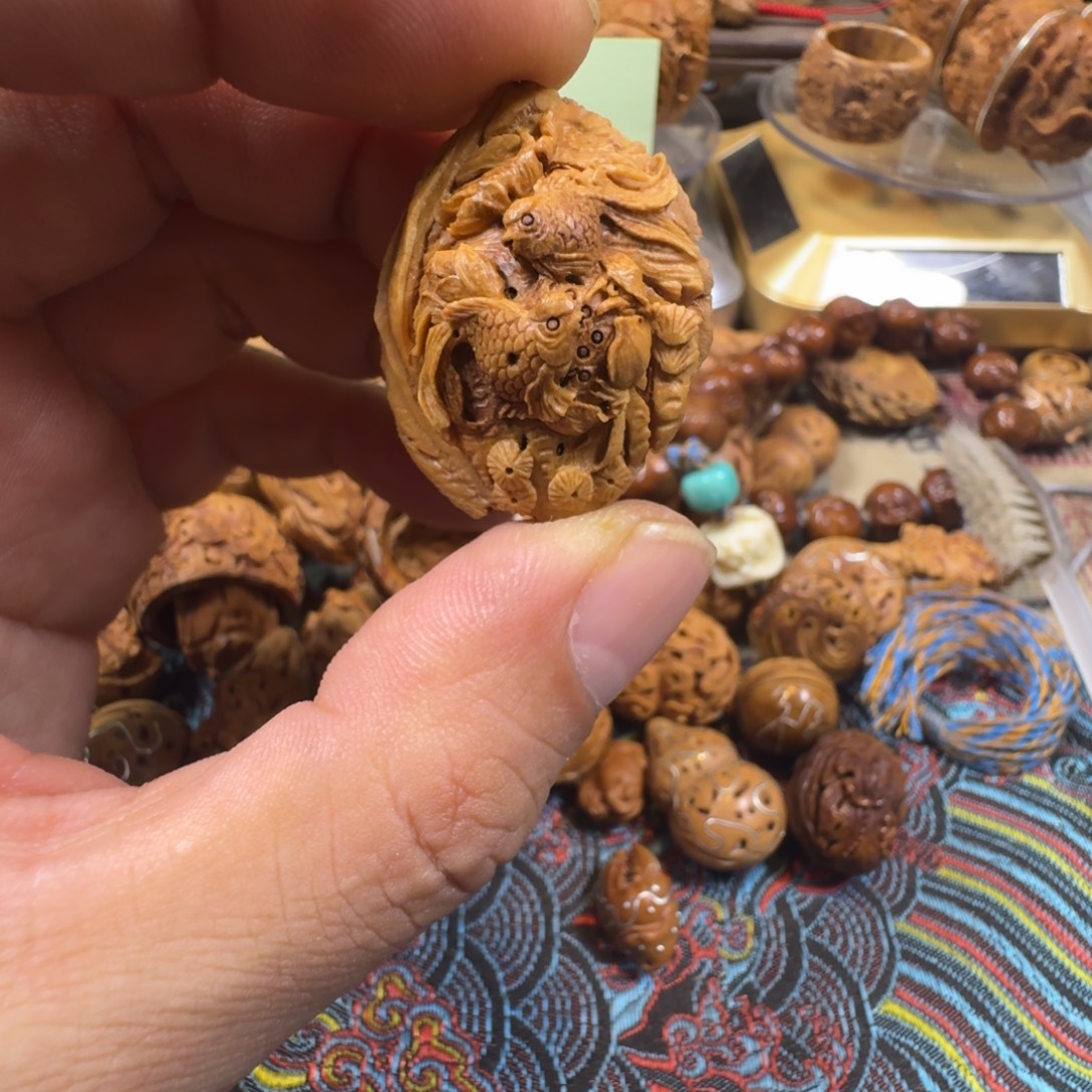 核桃手串/手链桃核金鱼1