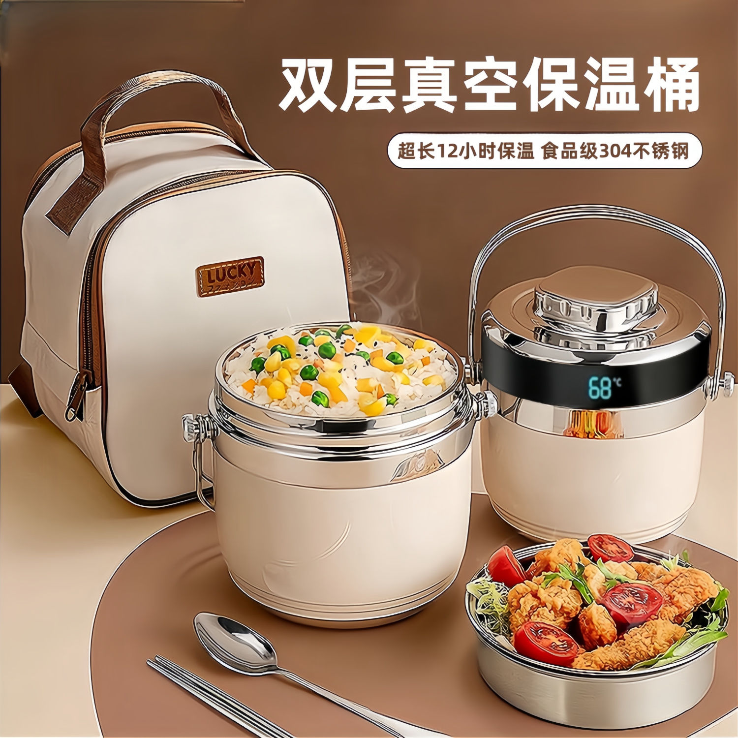 304不锈钢保温饭盒上班族带饭清仓多功能双层家用24小时冬天学生