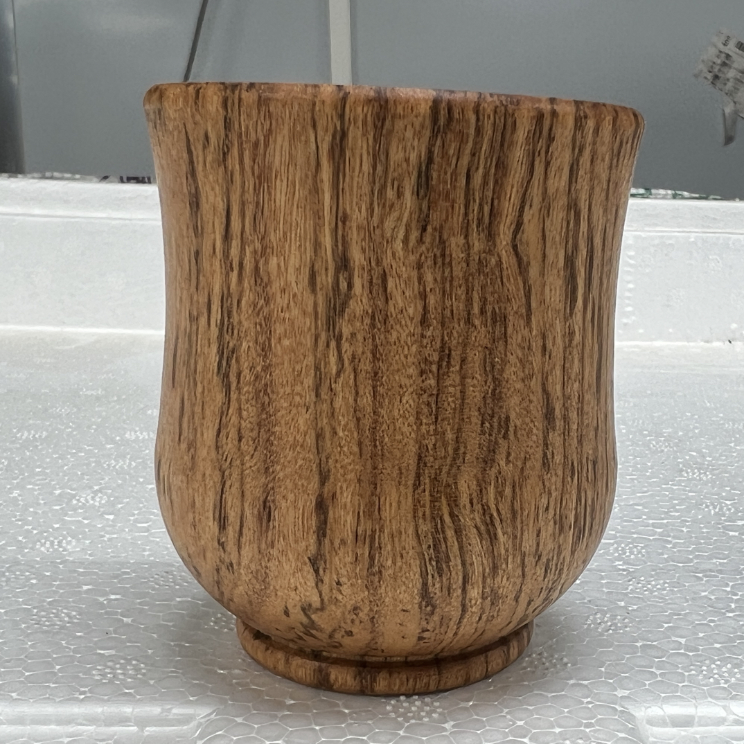 虎斑檀简约圆润饱满原木原色杯子004
