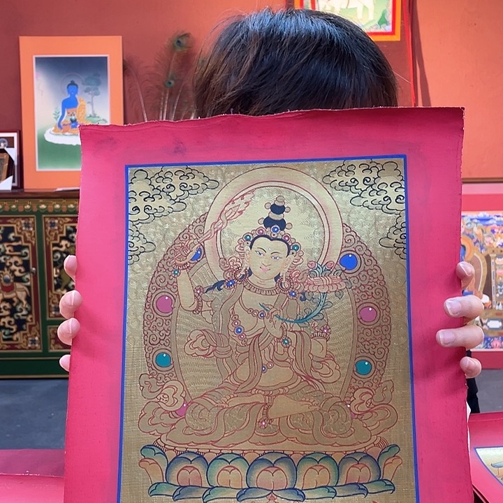 装裱画24×30文殊纯手绘