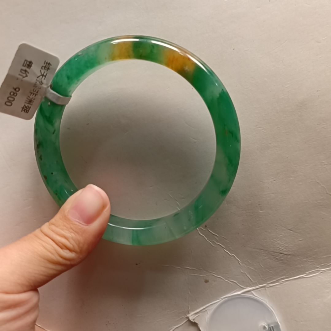 石英质玉（非洲翠）合金手镯