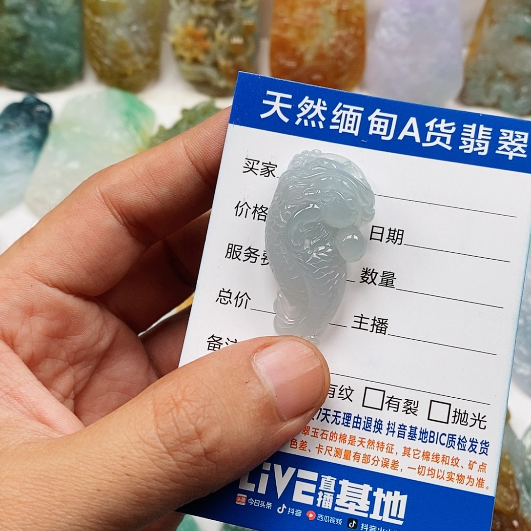 翡翠未镶嵌颈饰龙鱼