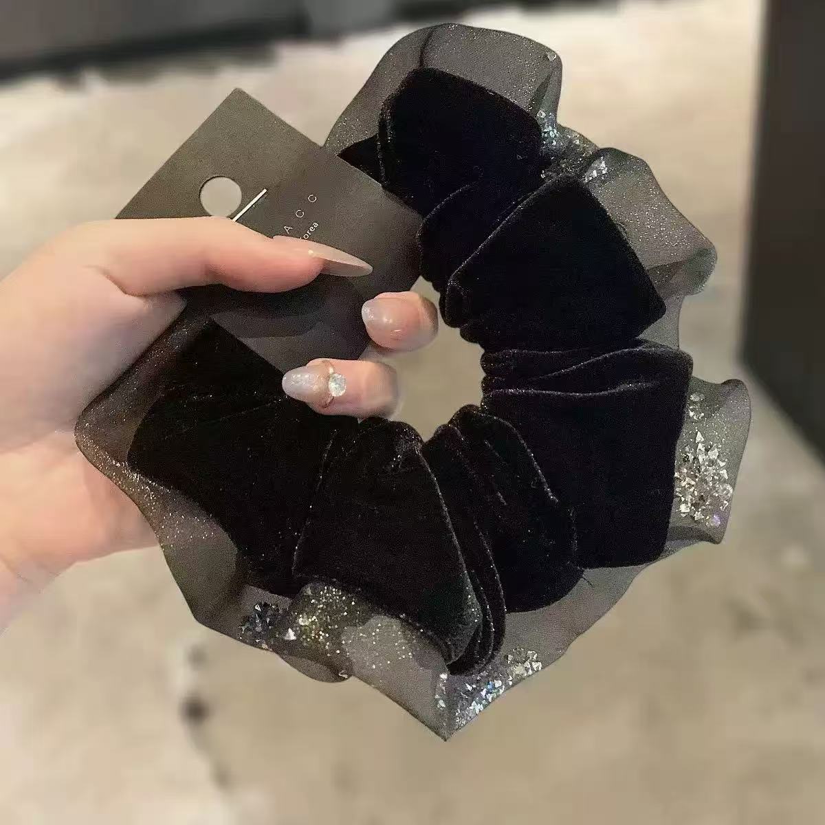 耶耶YEYE自戴丝绒高级轻奢大肠全发饰扎发绳