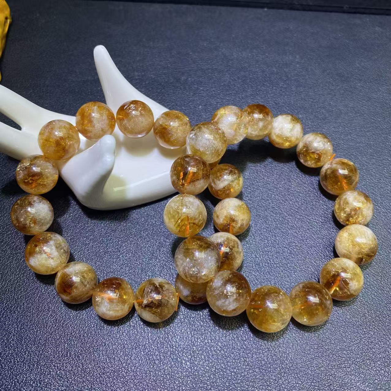 C10009-卡14左右-火树银花金发晶水晶手串-多样性发货只发一件