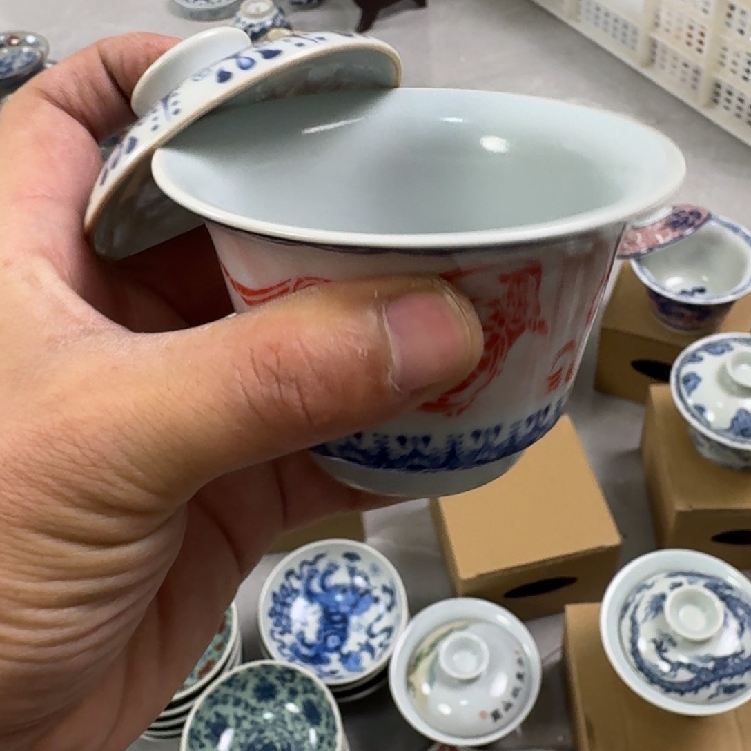 摆件敦煌飞天两才盖碗