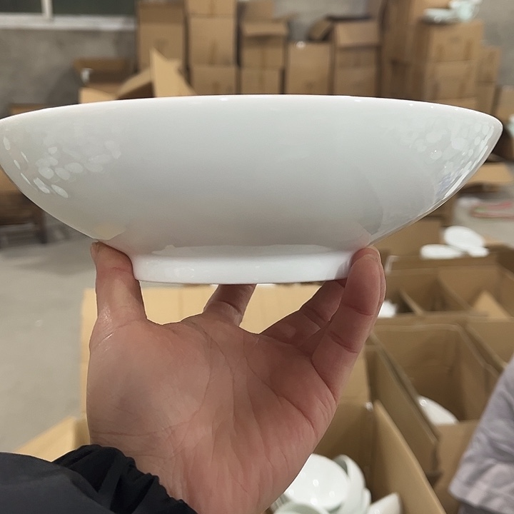 卖***板瓷片高白泥八英寸钵钵碗3个微瑕包邮