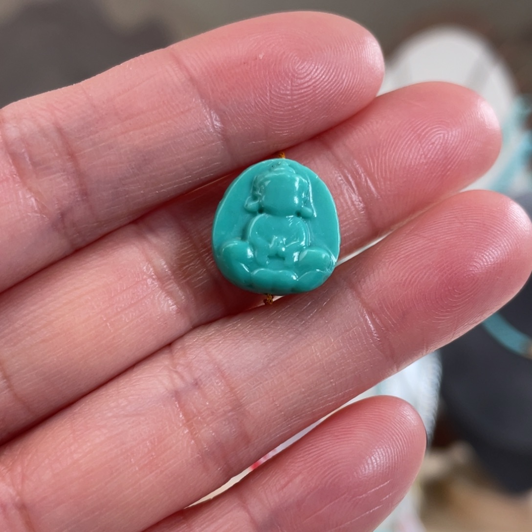 绿松石未镶嵌套链12*13无相佛吊坠