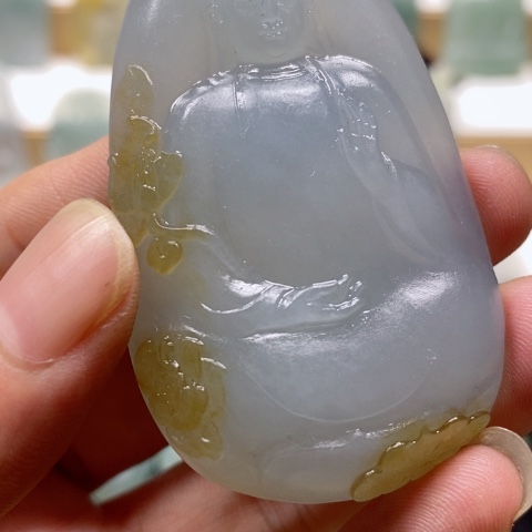 定制翡翠未镶嵌若**离翡翠观音