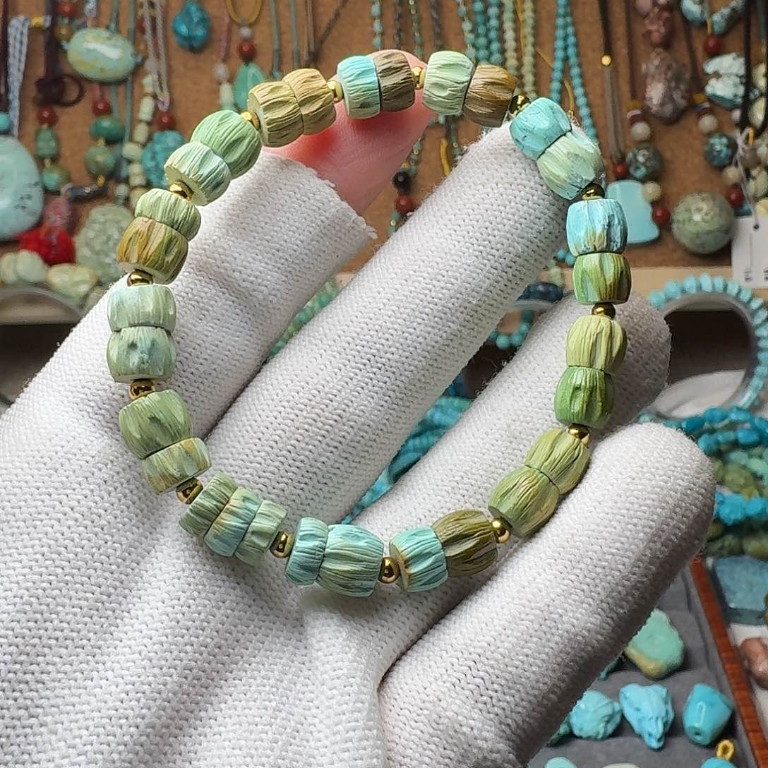 绿松石珠宝奇石未镶嵌清*14.3g