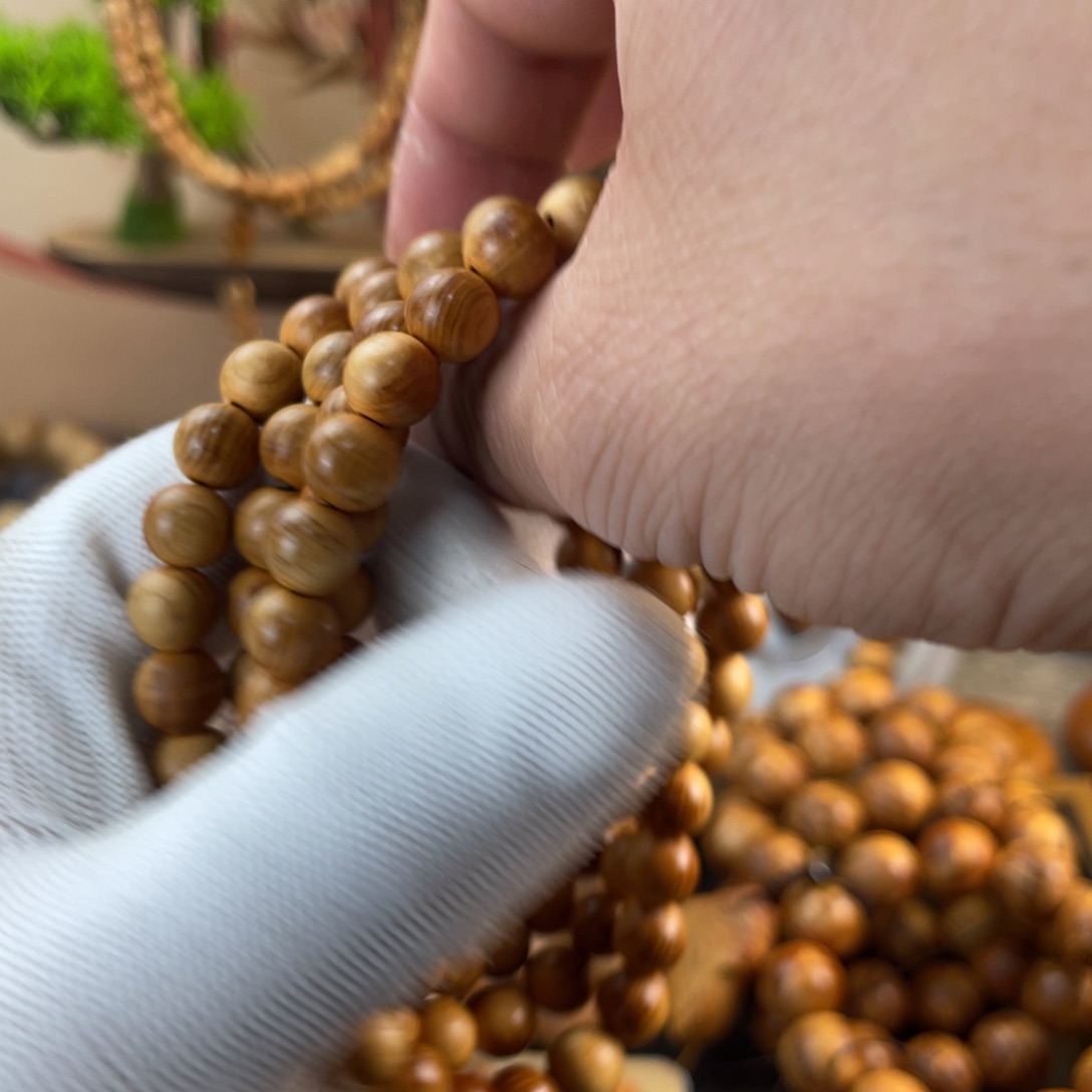 柏木手串/手链太行崖柏陈化蚂蚁腿素圈108