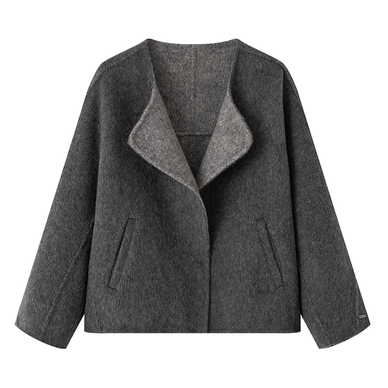 MM商场同款2025秋冬新品时尚小香风小个子短款毛呢外套大衣女0521