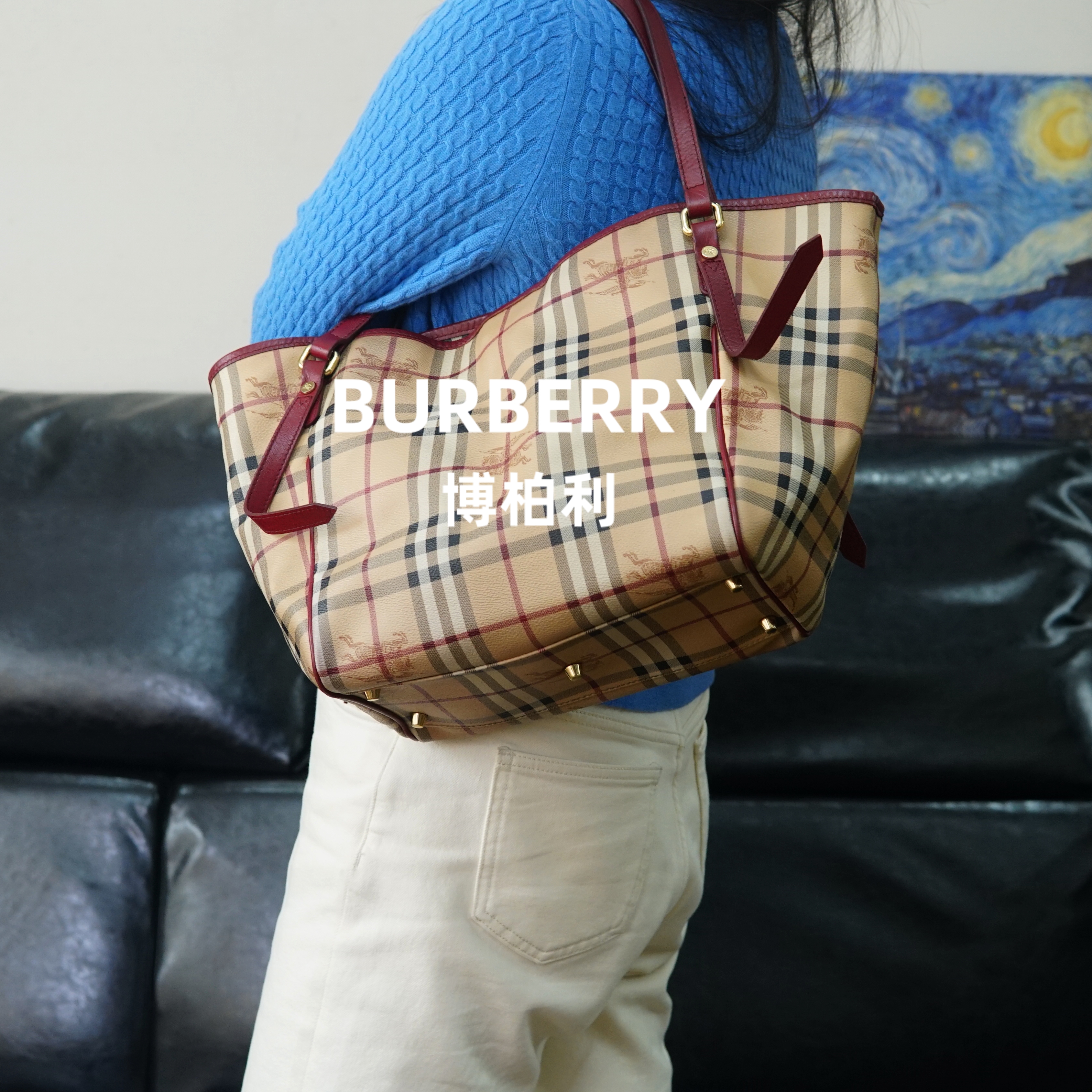 95新 BURBERRY/博柏利 巴宝莉/格纹单肩包/MP01713033/3033