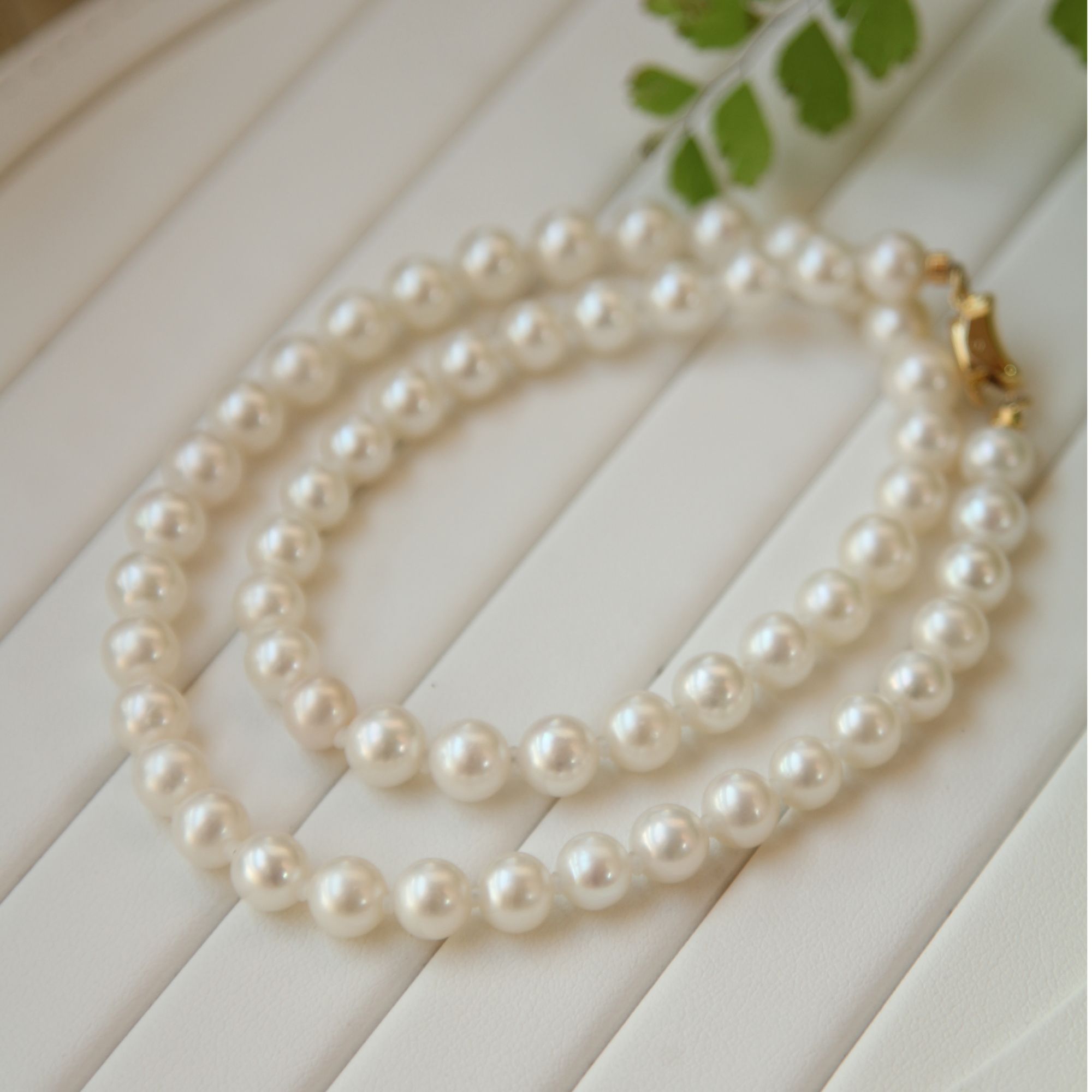 T  白月光正圆无核珍珠项链满串 经典款 S925银 约7-8mm