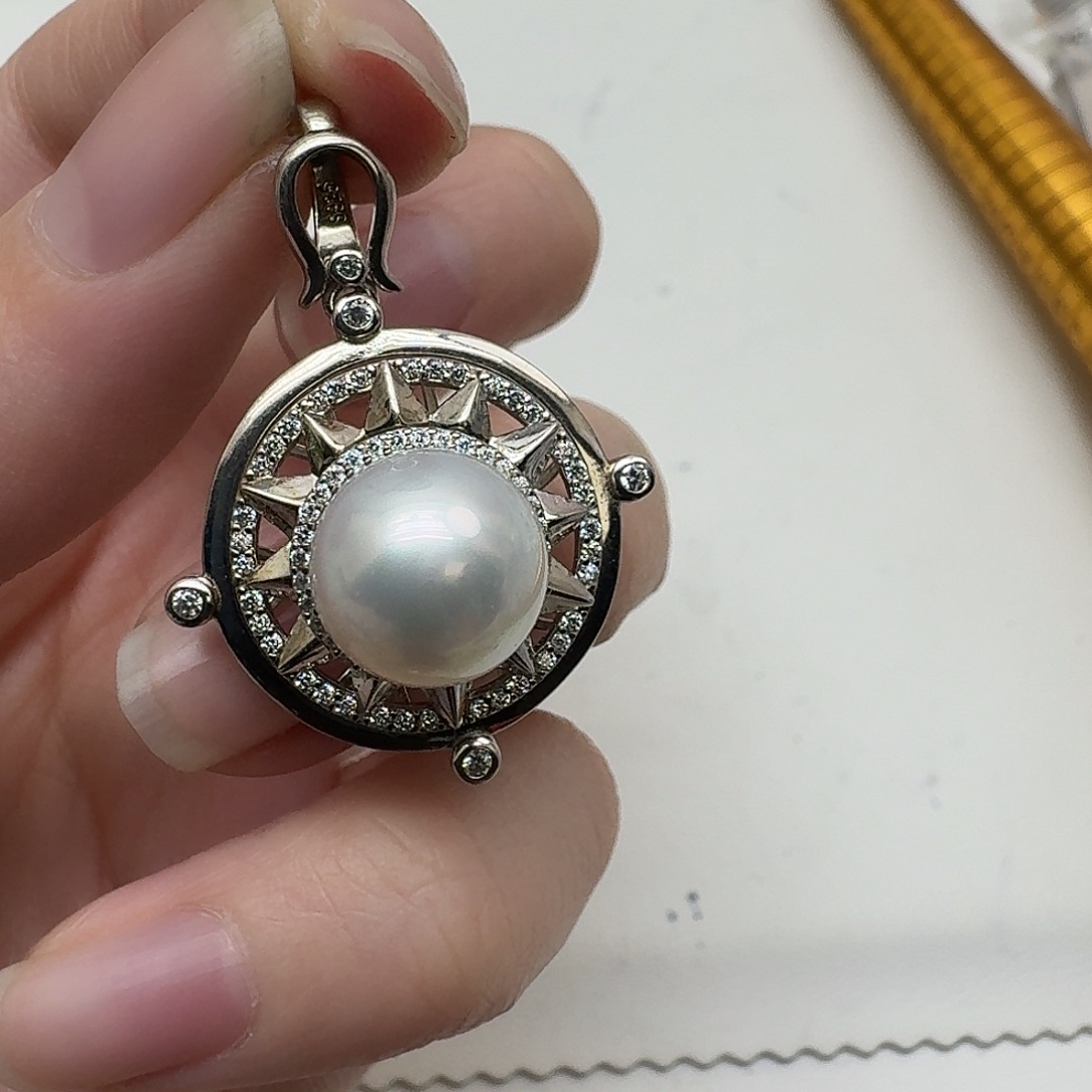 银S925镶嵌颈饰海水珍珠