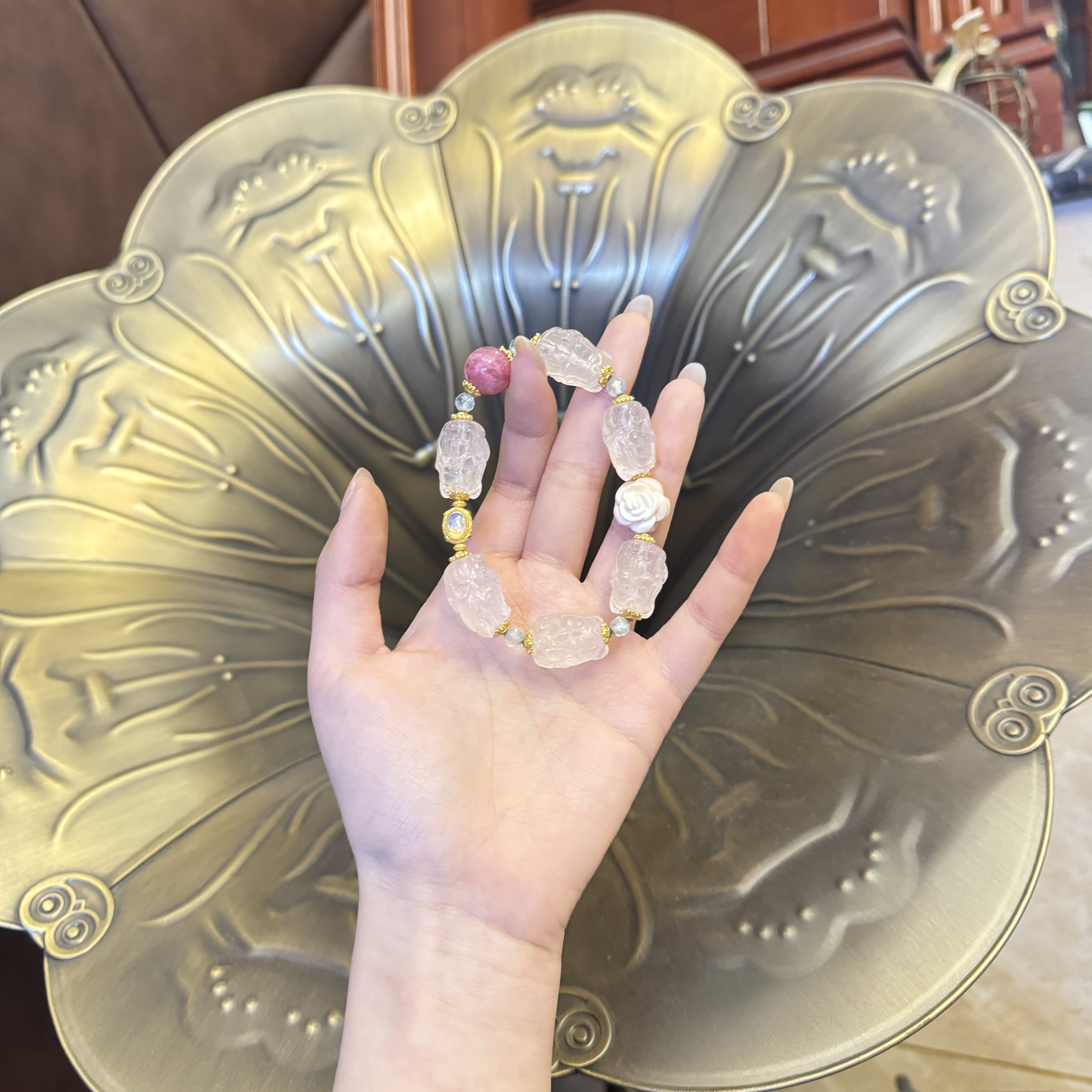 源源手作*天然粉水晶狐仙少女心手串F3-5