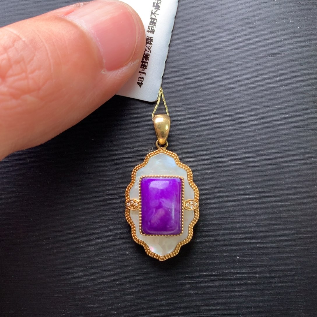 苏纪石（舒俱来）18K金镶嵌吊坠