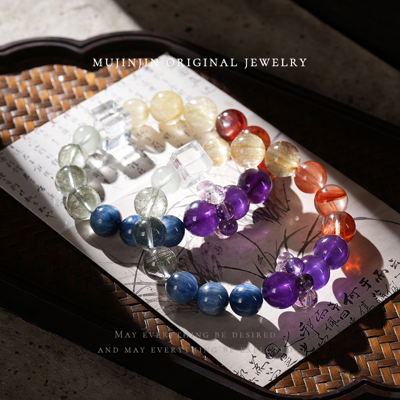 【木槿槿】天然水晶手串女款约10-11m时尚串珠手链XL3076多样性发一