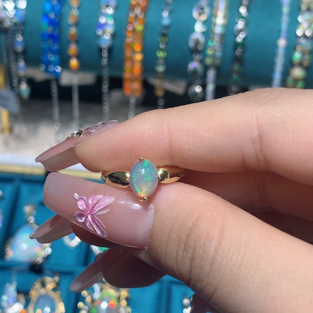 欧泊戒指银S925镶嵌福利