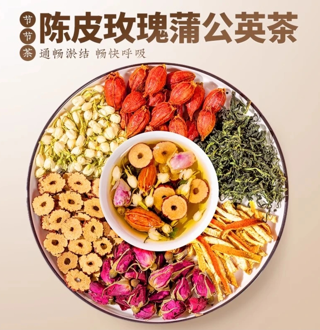 【节节茶】陈皮玫瑰花蒲公英茶橘皮红枣栀子精选品质泡茶一天一包