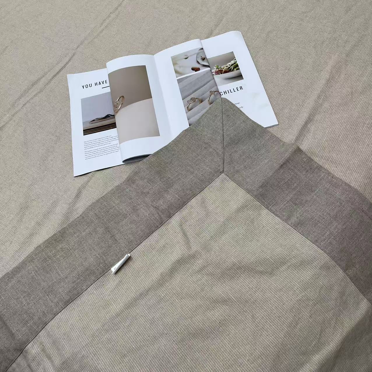 【插角双雨露色织毯】汉麻双雨露插角色织毯180*230