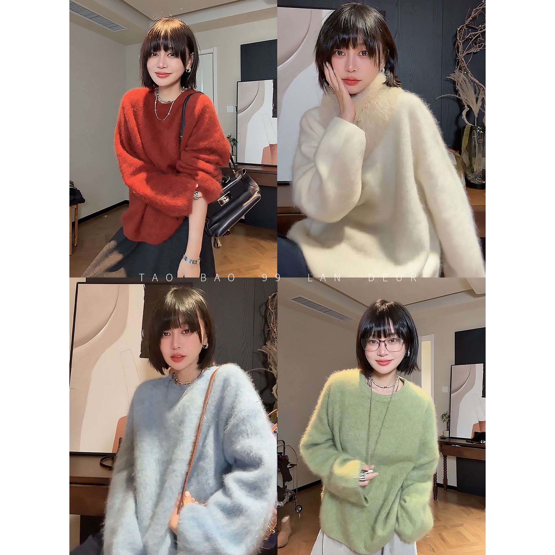 【雪夜情书】秋冬简约糖果色舒适软糯内搭圆领针织毛衣