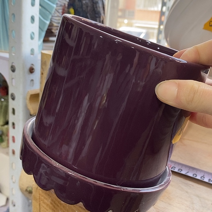 陶摆件陶瓷花盆有孔 瑕疵介意勿拍 