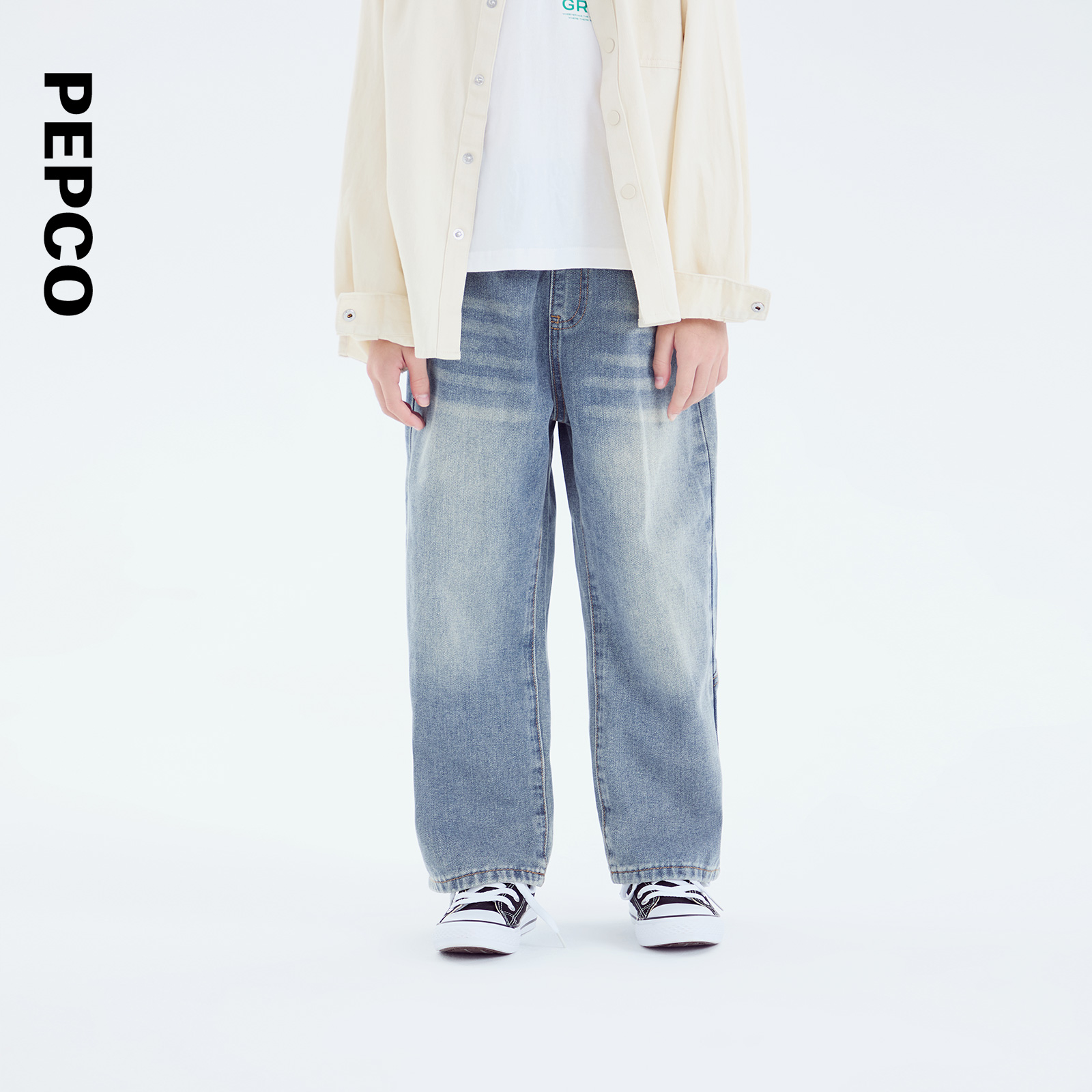 小猪班纳童装秋装新款儿童牛仔裤中大童男童九分裤812433408