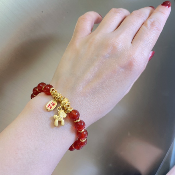 足金999纯黄金小木马招财纳福配件 金发 搭配送人礼物贵气优雅