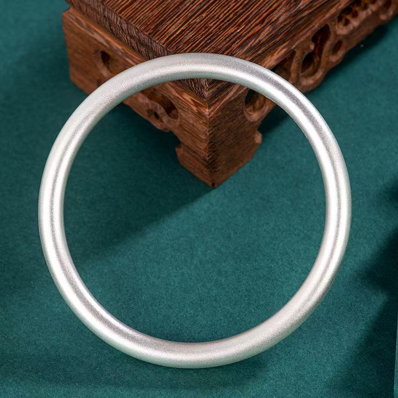 足银手镯 时尚手镯古法素圈粗（无礼盒）YZ013