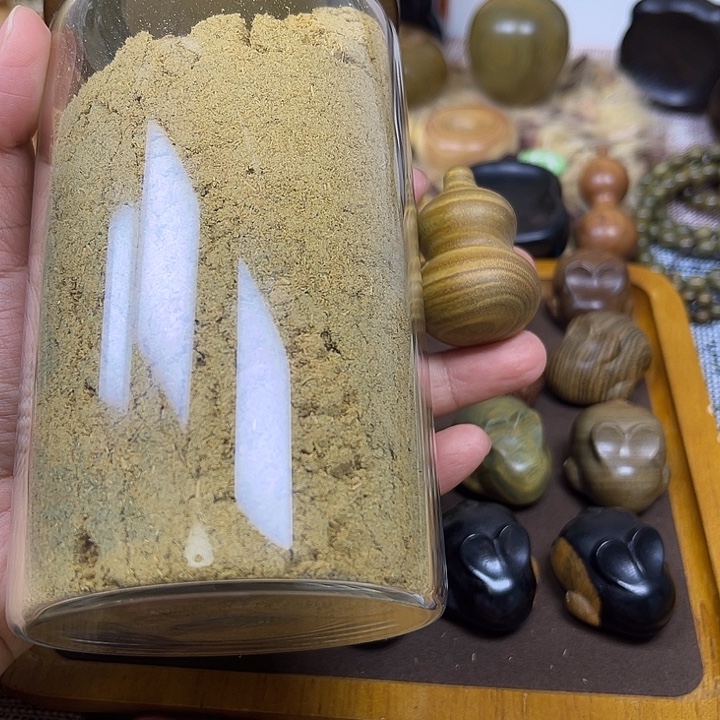 冠***双香榧木绿檀粉 绿檀小葫芦 巴拉圭绿檀