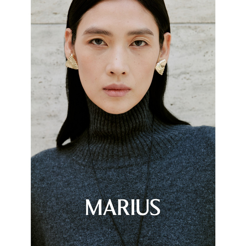 MARIUS"暖暖堆"保暖透气宽松毛绒堆堆领针织套衫